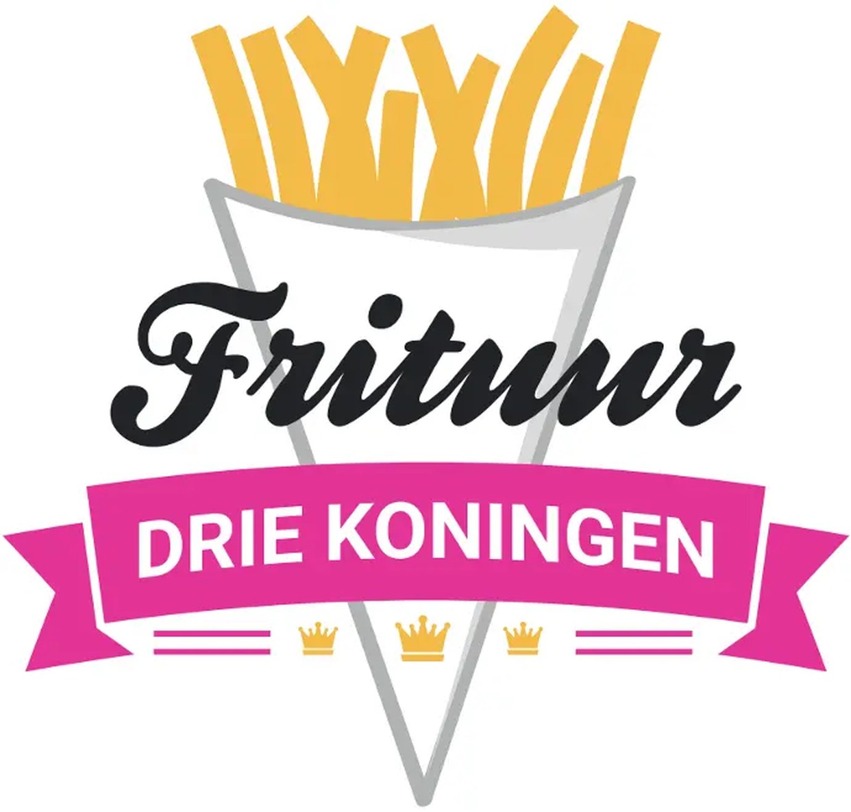 De gevel van Frituur Drie Koningen in Dilbeek